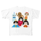 フォーヴァの日本の人形ALL－hina doll and dolls of the world－お雛はんと世界の人形たち－ All-Over Print T-Shirt