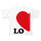 モルTの【suzuri店限定】ドットが♥　ラブラブ　LO　ペアルック フルグラフィックTシャツ