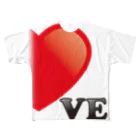 モルTの【suzuri店限定】光沢風でドットが♥　ラブラブ　VE　ペアルック  フルグラフィックTシャツ
