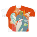 ペンギンパカリのペンギンTeaTime（赤） フルグラフィックTシャツ