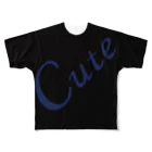 Cute BirdsのCute Birds ブラックT 紺（S） All-Over Print T-Shirt