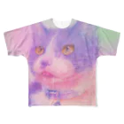 Miwa Kasumiの虹色の猫 フルグラフィックTシャツ