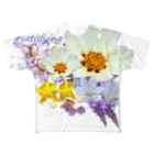  #satisfyingの花束　some flowers　bouquet フルグラフィックTシャツ