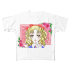 akiko_ootaniのキラキラ縦ロール フルグラフィックTシャツ