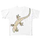 LalaHangeulのJapanese gecko(ニホンヤモリ)　英語デザイン フルグラフィックTシャツ