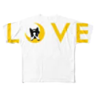 コチ(ボストンテリア)の両面プリント:ボストンテリア(月LOVE)[v2.8k] All-Over Print T-Shirt