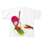 レトロイドのギターを持つ小悪魔 フルグラフィックTシャツ