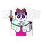 Tako＆Negi SUZURI支店のパンダ巫女 舞姿 フルグラフィックTシャツ