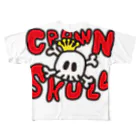 HSMT design@NO SK8iNGのCROWN SKULL フルグラフィックTシャツ