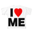 【シリーズ】おもしろ格言ショップの【おふざけシリーズ】I♡ME All-Over Print T-Shirt