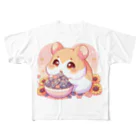 chan-takehaniのヒマワリの種大好きハムハム All-Over Print T-Shirt