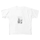 でんちゃんの鉛筆画のワンちゃん All-Over Print T-Shirt