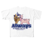 dot.dot.monsterのAlways be together フルグラフィックTシャツ