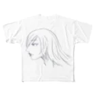 コーギーさん(◍•㉦•◍)๑ﾜﾝ!の横顔の女性 All-Over Print T-Shirt