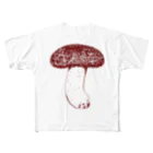 NIKORASU GOの秋の食材きのこデザイン「しいたけ」 All-Over Print T-Shirt