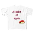 Lily bird（リリーバード）の英字付き うさぎリンゴちゃん All-Over Print T-Shirt