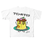 岡プロのプリンのプリコ フルグラフィックTシャツ