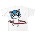 LUCHAの猫ルチャドール・フラフープ フルグラフィックTシャツ