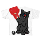 紫九商店 すずり店のボクシング猫 All-Over Print T-Shirt