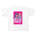 2zdoppoの女の子かわいい フルグラフィックTシャツ