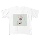 フレンチブルドッグのポトフ。のhappy  potofu All-Over Print T-Shirt