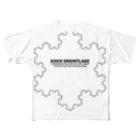 アタマスタイルのコッホ曲線(コッホ雪片)：フラクタル・カオス：科学：学問・数学 All-Over Print T-Shirt