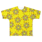 N谷スタジオのカラフルヒトデ人間（総柄） フルグラフィックTシャツ
