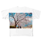 水りんご@ランニングマンの満開の春 フルグラフィックTシャツ