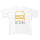 ICONのICONロゴ フルグラフィックTシャツ