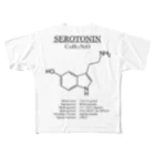 アタマスタイルのセロトニン(精神安定・感情コントロール)：化学：化学構造・分子式 All-Over Print T-Shirt