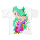 ゾンビバニーガールの妖艶な女性 All-Over Print T-Shirt