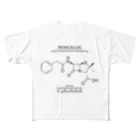 アタマスタイルのペニシリン(青カビに含まれる抗生物質・感染症に対応）：化学：化学構造・分子式 フルグラフィックTシャツ
