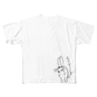 赤いきつねと緑のたぬき(赤緑)の緑のイラスト(うさぎ) All-Over Print T-Shirt