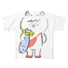 giant graphics（ジャイアントグラフィックス）のポシェットにゃんこ協会 おさかなギフト フルグラフィックTシャツ