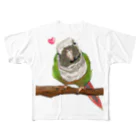 Lily bird（リリーバード）のホオミドリアカオウロコインコ フルカラー① All-Over Print T-Shirt