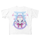 青ノ樹の狐面POP(両面) フルグラフィックTシャツ