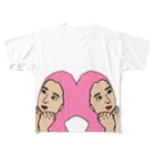 ikimonoのピンクの髪の女 All-Over Print T-Shirt