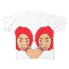 ikimonoの赤い髪の女 フルグラフィックTシャツ