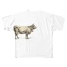 シュールな動物たちののんびり牛さん All-Over Print T-Shirt