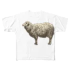 シュールな動物たちのもこもこウールのひつじくん All-Over Print T-Shirt