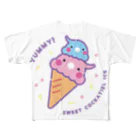 ほほらら工房 SUZURI支店のゆめかわオカメアイス All-Over Print T-Shirt