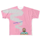 uwotomoのdaddy-man 煙ケムケム フルグラフィックTシャツ