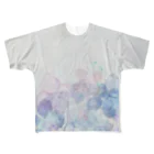 唐松 梗樹(ｶﾗﾏﾂ ｺｳｷ)のあじさいふれぐらんす All-Over Print T-Shirt