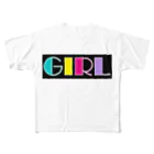 Ushi-Haruのレトロカラフル　GIRL All-Over Print T-Shirt