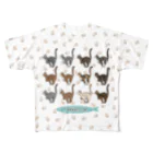 豆つぶのTabbies Cat（集合/肉球ver） All-Over Print T-Shirt