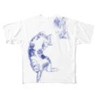 TEZUKAMIのウットリねこ　その1 フルグラフィックTシャツ