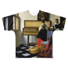 Art Baseの音楽の稽古 / フェルメール (Lady at the Virginal with a Gentleman (The Music Lesson) 1665) All-Over Print T-Shirt