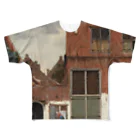 Art Baseの小路 / フェルメール (View of Houses in Delft (The little Street) 1658) All-Over Print T-Shirt