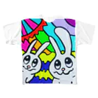 kura_shop🌈の虹うさぎカップル🌈🐇 All-Over Print T-Shirt