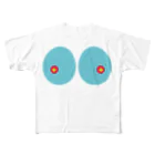 アート商会のOPPAI Blue All-Over Print T-Shirt